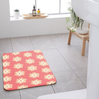 Tapis De Bain geometrical feminine bright kaleidoscope pattern 