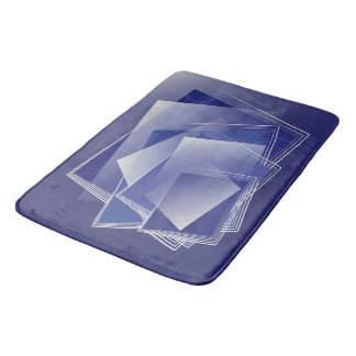 Tapis De Bain Géométrie bleue