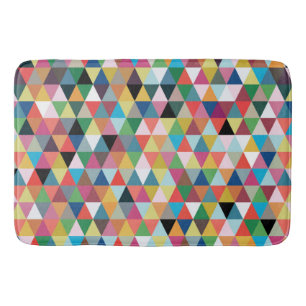 Tapis de bain géométrique coloré de motif