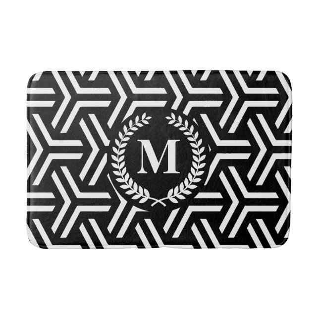 Tapis De Bain Géométrique noire (Devant)