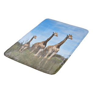 Tapis De Bain Girafes dans une prairie ensoleillée