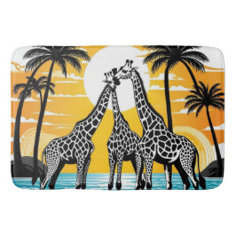 Tapis De Bain Giraffes sur la plage