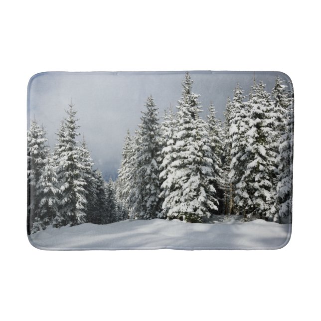 Tapis De Bain Glace et neige | Pine Woodland, Autriche (Devant)