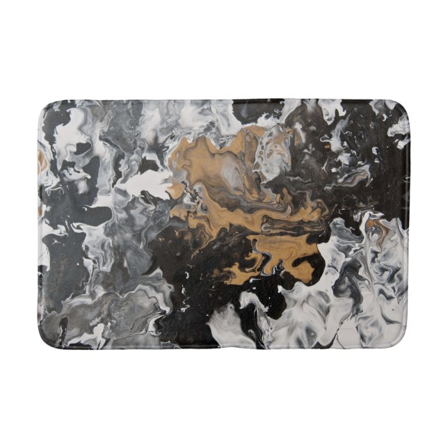Tapis De Bain Glam acrylique en marbre Abstrait #1 #peinture (Devant)