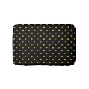 Tapis De Bain Glam or chic et points noirs