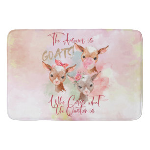 Tapis De Bain GOAT mignons   Aquarelle La réponse est la chèvre