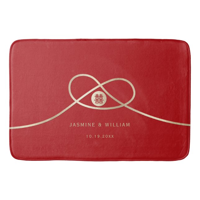 Tapis De Bain Gold Knot Union Double Bonheur Mariage chinois (Devant)
