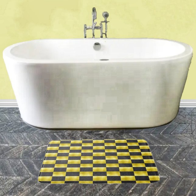 Tapis De Bain Gold-Paneled-Black-IV (A smart-looking bath mat to give pizzazz to your bathroom decor!)