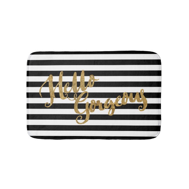 Tapis De Bain Golden Hello Superbes bandes (Devant)