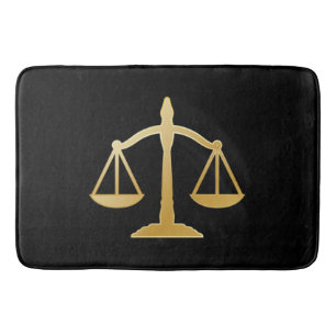 Tapis De Bain Golden Scales of Justice Law Theme