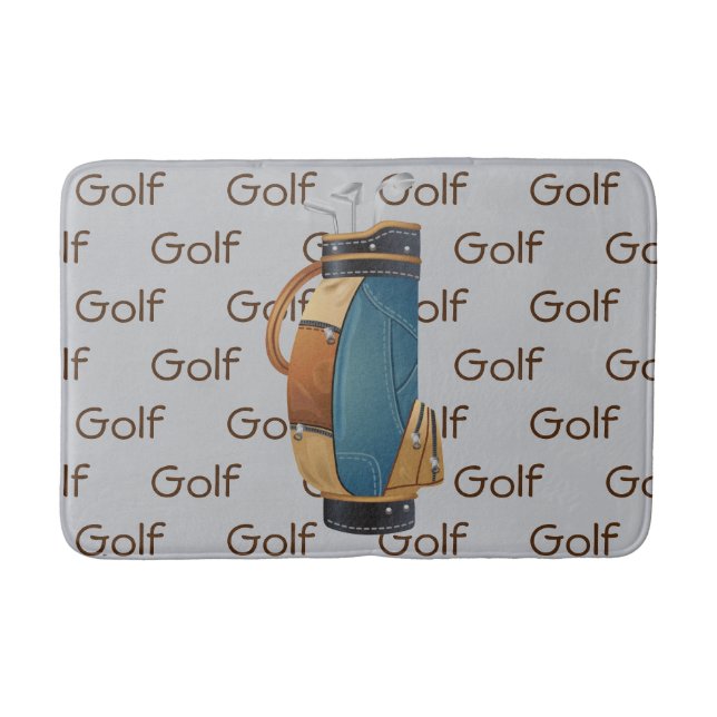 Tapis De Bain Golf Clubs Bag Tiled Text Design  (Devant)