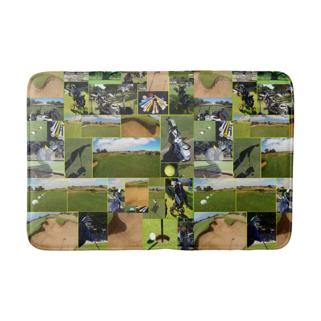 Tapis De Bain Golf Photo Collage, Mousse mémoire (Devant)