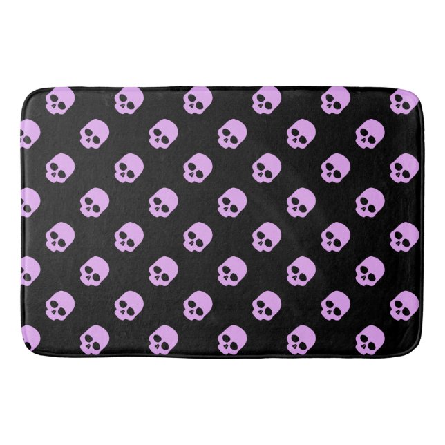 Tapis De Bain Gote Goth Crânes roses (Devant)