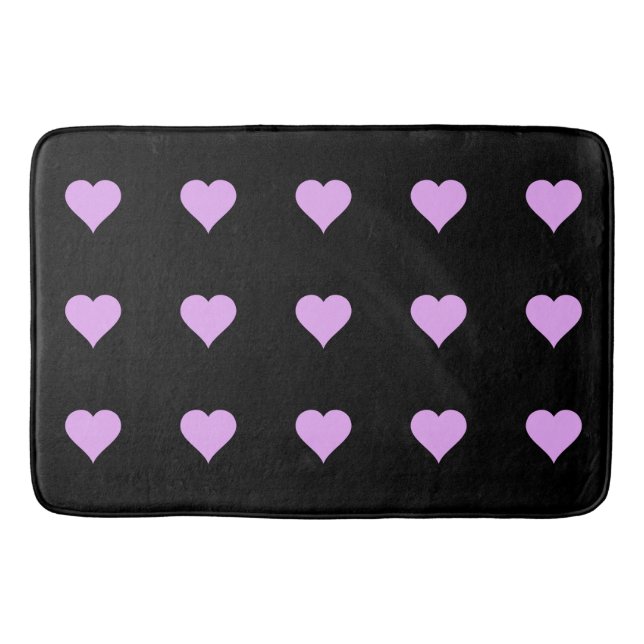 Tapis De Bain Goth Black and Pink Heart Design (Devant)