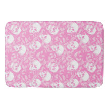 Gothique rose punk crânes et feuillage Halloween f