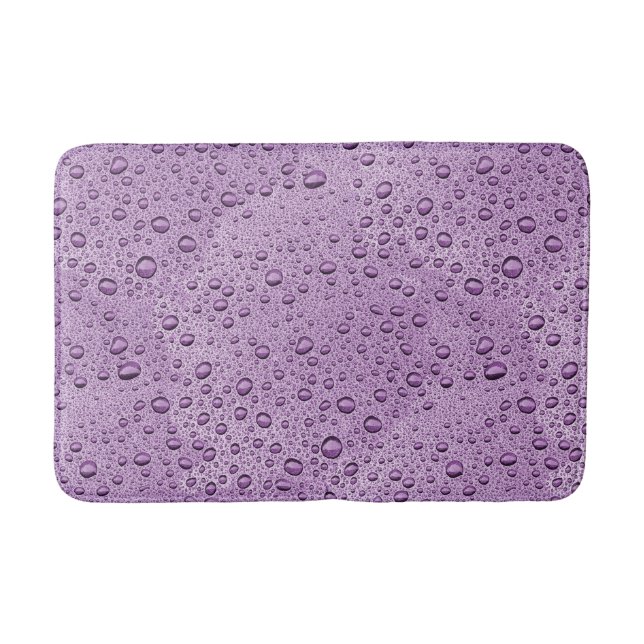 Tapis De Bain gouttelettes d'eau violette (Devant)