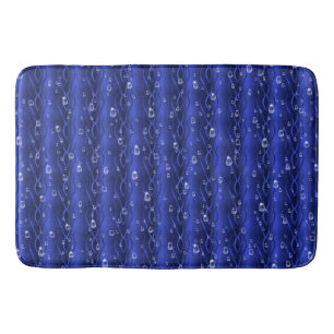 Tapis De Bain gouttes de pluie sur le métal bleu
