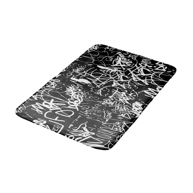 Tapis De Bain Graffiti Collage Abstrait Motif d'impression (Angle)