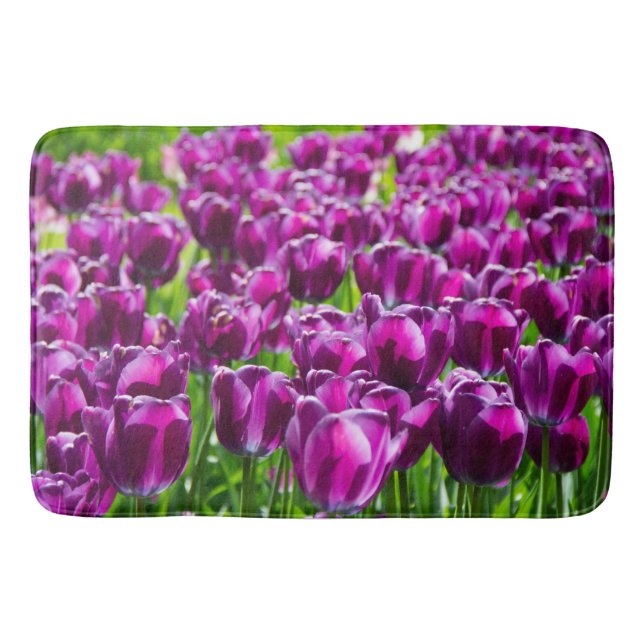 Tapis De Bain Grand champ de tulipes pourpres (Devant)