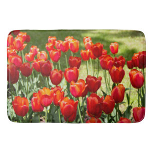 Tapis De Bain Grand champ de tulipes rouges
