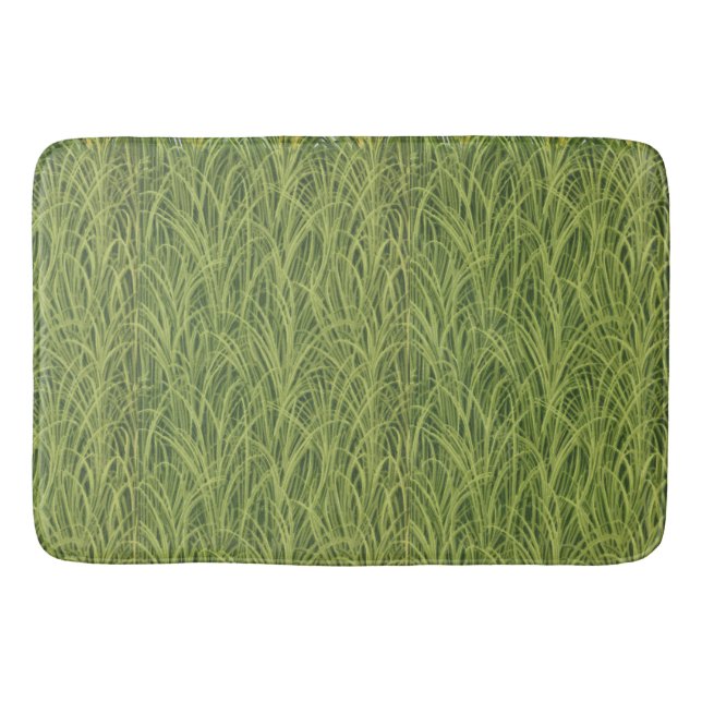 Tapis De Bain Grand Motif d'herbe verte Mat de bain botanique (Devant)