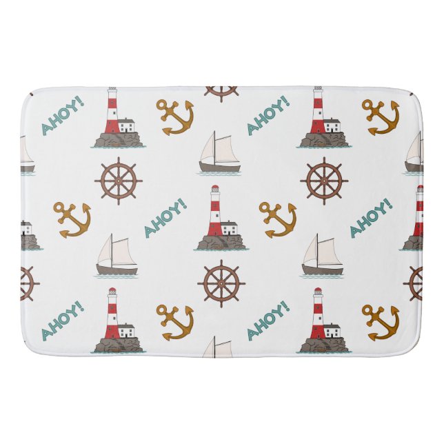 Tapis De Bain Grande Motif Illustré Couleur+Blanc (Devant)