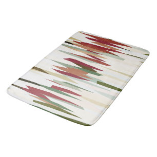 Tapis De Bain Grandes Abstraites vertes et rouges