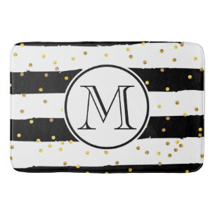Tapis De Bain Grandes taches noires et blanches