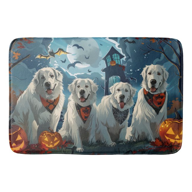 Tapis De Bain Grands Pyrénées Halloween Effrayant (Devant)