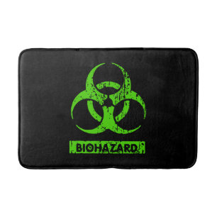Tapis De Bain Graphique Bio-Risques Biologiques Lime Neon Green