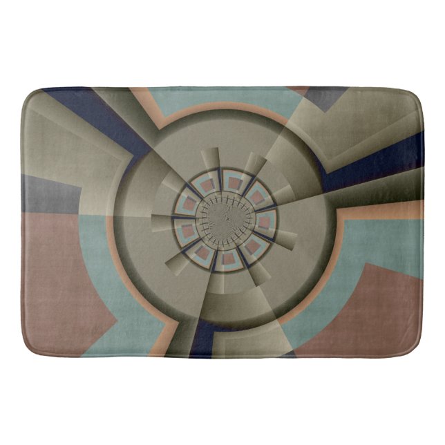 Tapis De Bain Graphique d'art fractal de l'harmonie des couleurs (Devant)