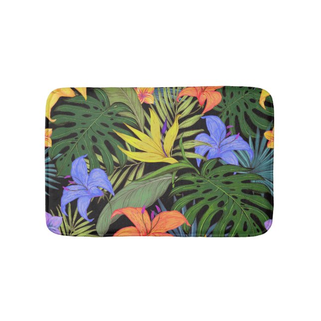 Tapis De Bain Graphique de fleur d'Aloha de Hawaii tropical (Devant)