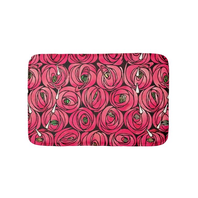 Tapis De Bain Graphique rose Art Nouveau Rennie Macintosh (Devant)