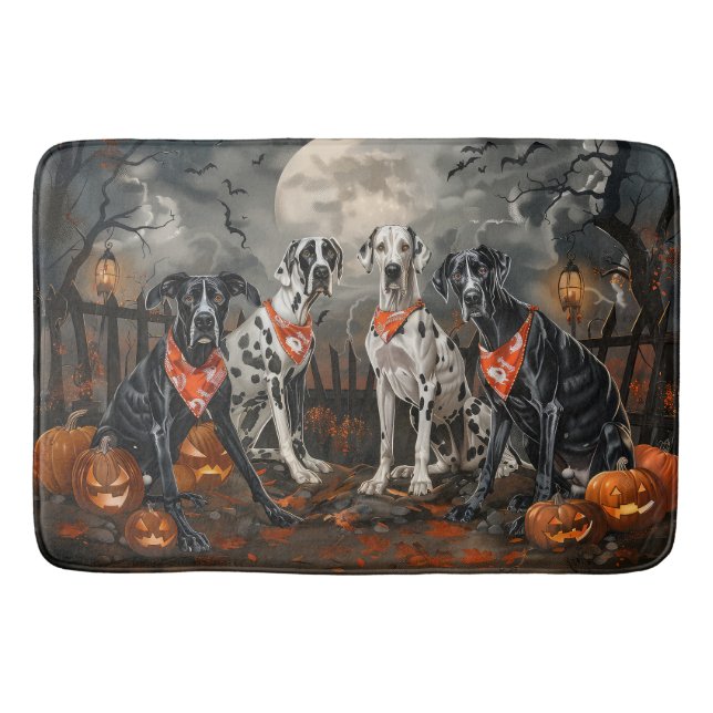 Tapis De Bain Great Dane Halloween Éffrayant (Devant)