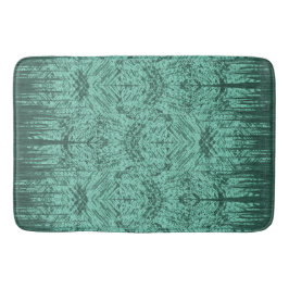 Tapis De Bain Green Abstract Island Tiki Pattern