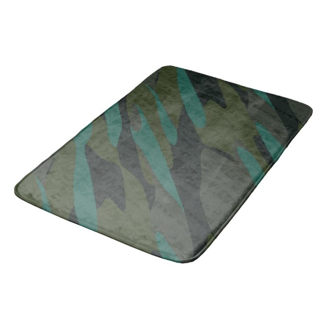 Tapis De Bain Green Camo Abstract (Angle)