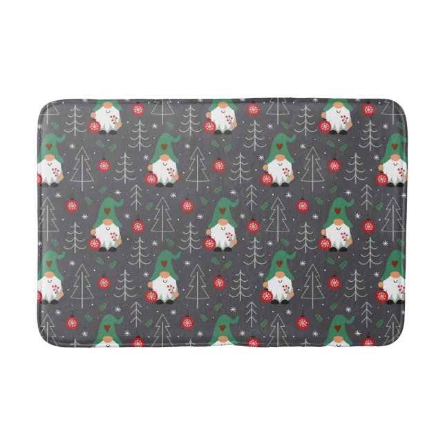 Tapis De Bain Green Gnome Arbre de Noël Motif (Devant)