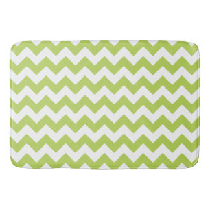 Tapis De Bain Green Zigzag, Green Chevron, Motif géométrique