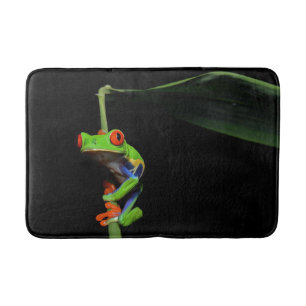 Tapis De Bain Grenouille à feuilles rouges