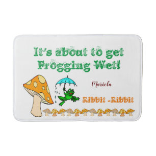 Tapis De Bain Grenouille Champignons Ribbit Salle de bain Mat de