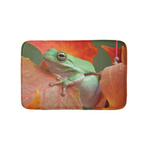 Tapis De Bain Grenouille D'Arbre Vert À L'Automne
