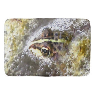 Tapis De Bain Grenouille plongée dans des bulles d'eau et des mo