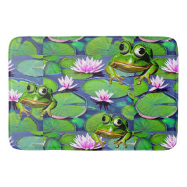 Tapis De Bain Grenouilles Lotus Et Lily Pad