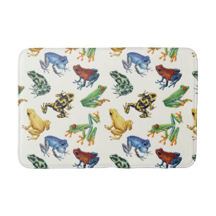 Tapis De Bain Grenouilles sur blanc naturel