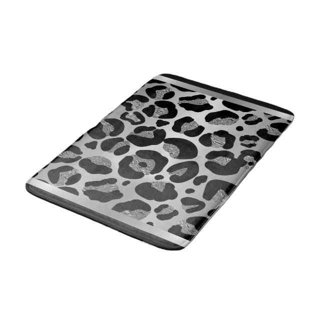 Tapis De Bain Grille Silver Leopard Safari Impression (Angle)
