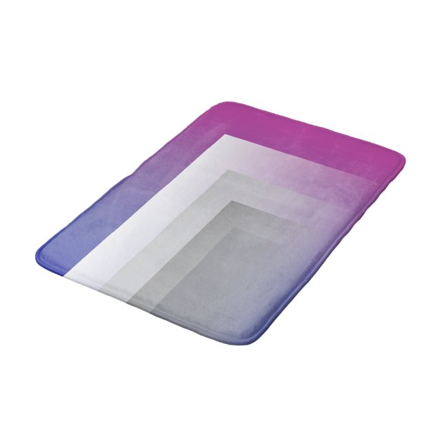 Tapis De Bain gris bleu Fuchsia (Angle)