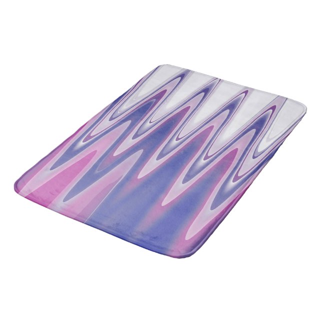Tapis De Bain gris bleu Fuchsia (Angle)