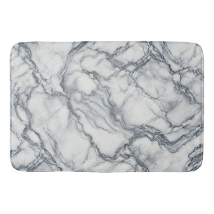 Tapis De Bain Gris chic et aspect marbre blanc Glamour
