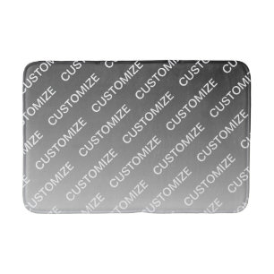 Tapis De Bain Gris (couleur changeable) Ombre & Motif de texte