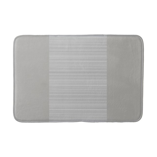 Tapis De Bain Gris et blanc rayures horizontales chic (Devant)